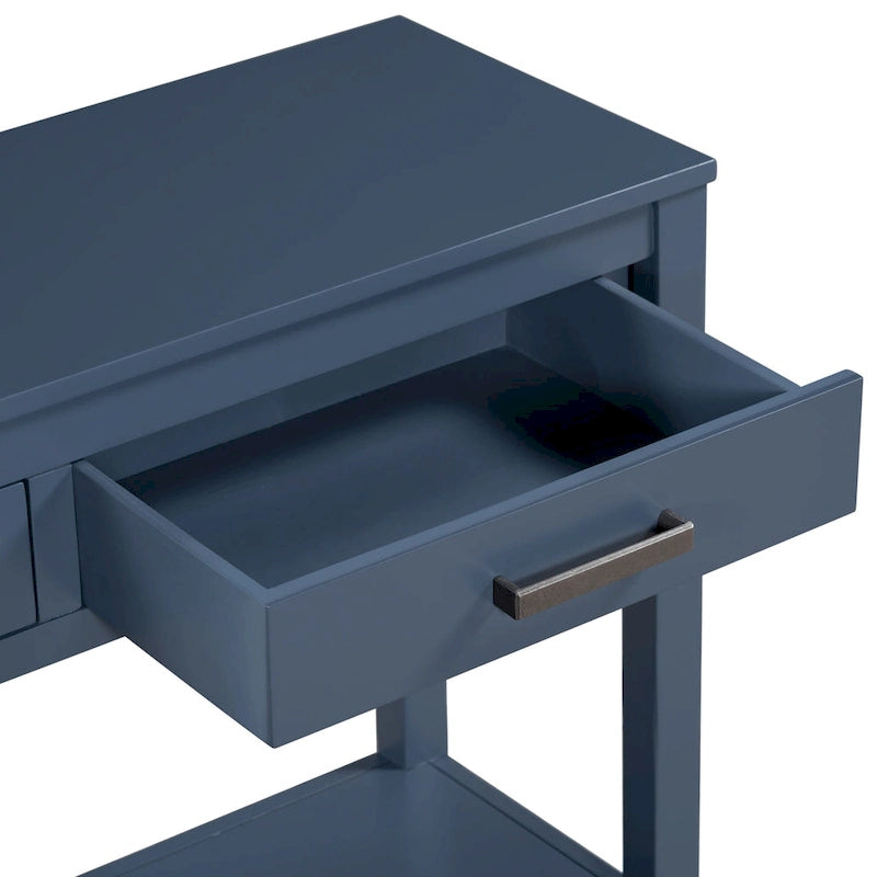 Console contemporaine à 3 tiroirs avec 1 étagère