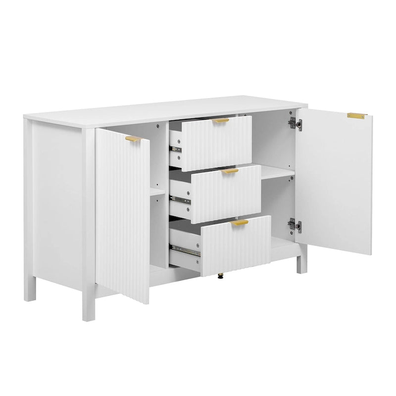 Meuble d'entrée moderne avec étagères réglables et portes à fermeture amortie