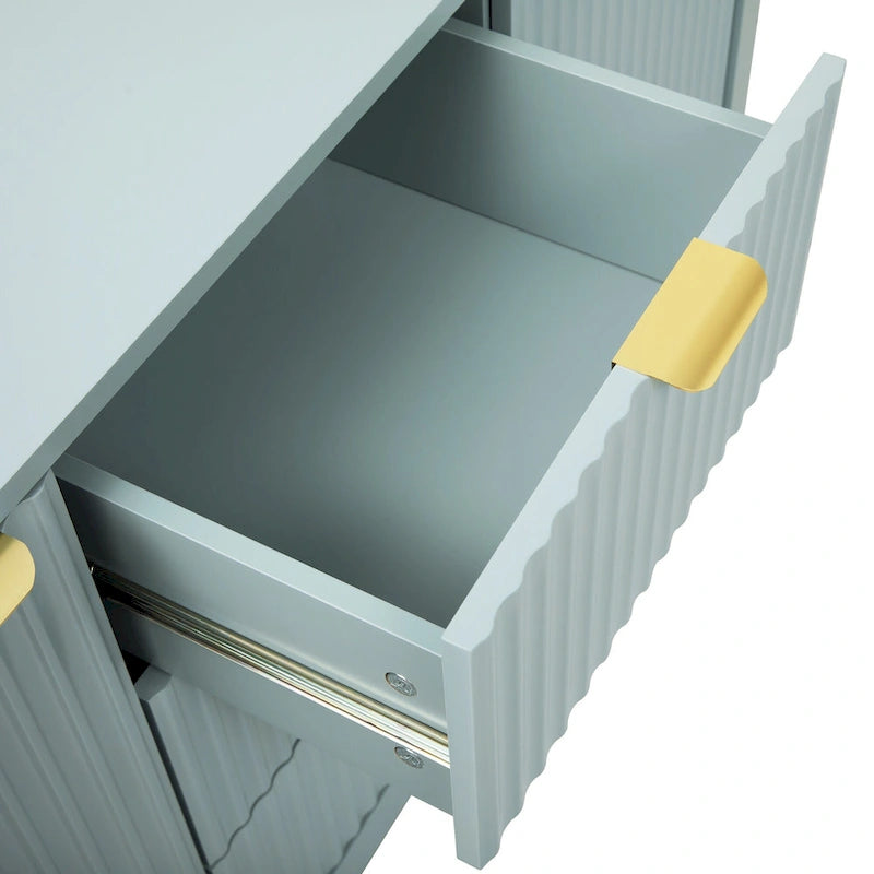Meuble d'entrée moderne avec étagères réglables et portes à fermeture amortie