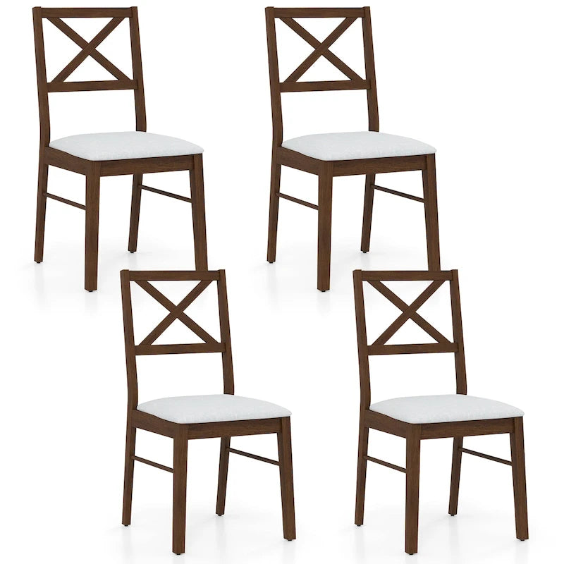 Lot de 4 chaises de salle à manger, chaises de cuisine rembourrées avec pieds en caoutchouc