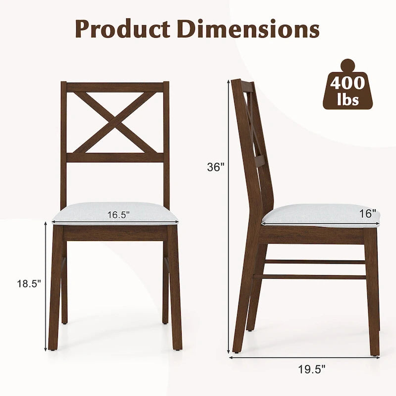 Lot de 4 chaises de salle à manger, chaises de cuisine rembourrées avec pieds en caoutchouc