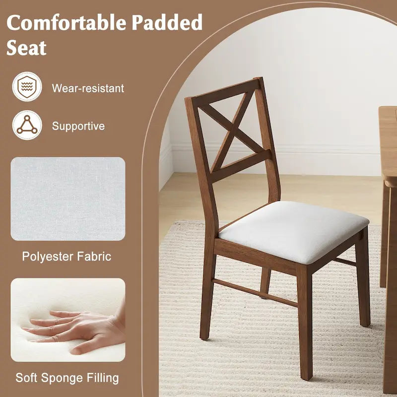 Lot de 4 chaises de salle à manger, chaises de cuisine rembourrées avec pieds en caoutchouc