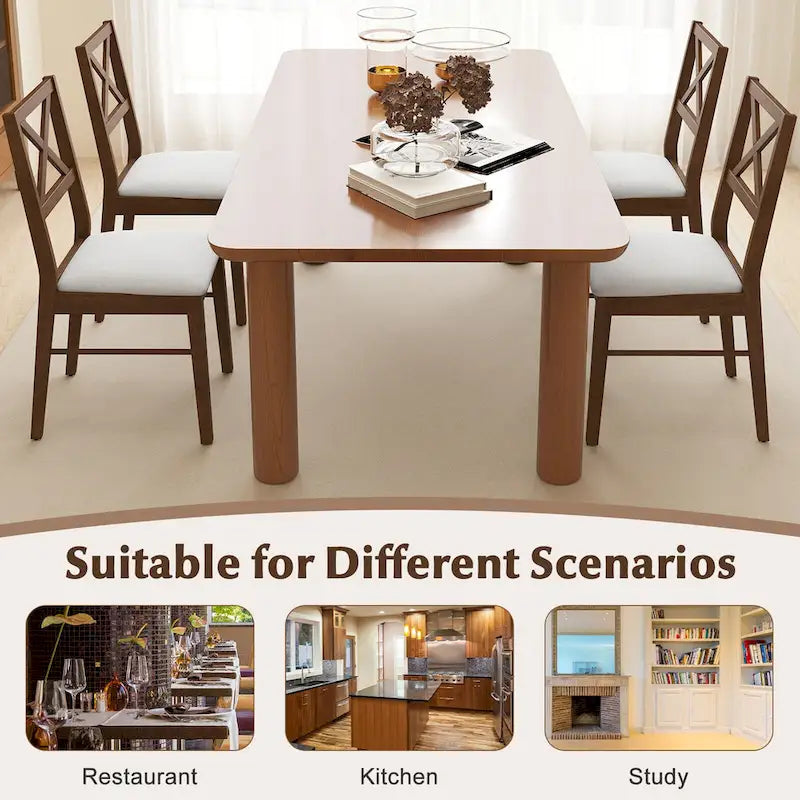 Lot de 4 chaises de salle à manger, chaises de cuisine rembourrées avec pieds en caoutchouc