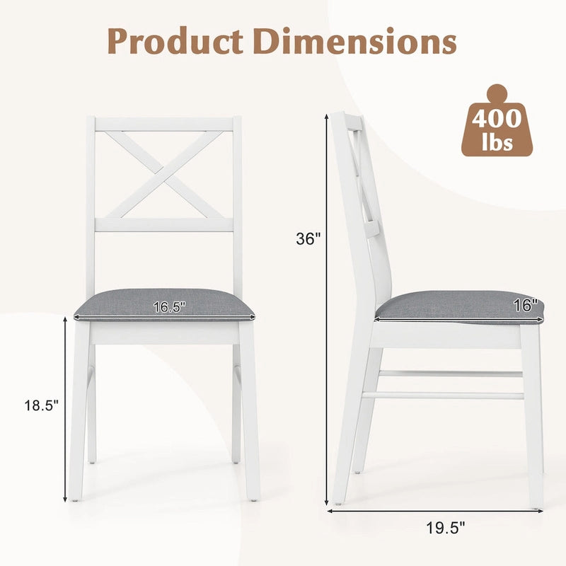 Lot de 4 chaises de salle à manger, chaises de cuisine rembourrées avec pieds en caoutchouc
