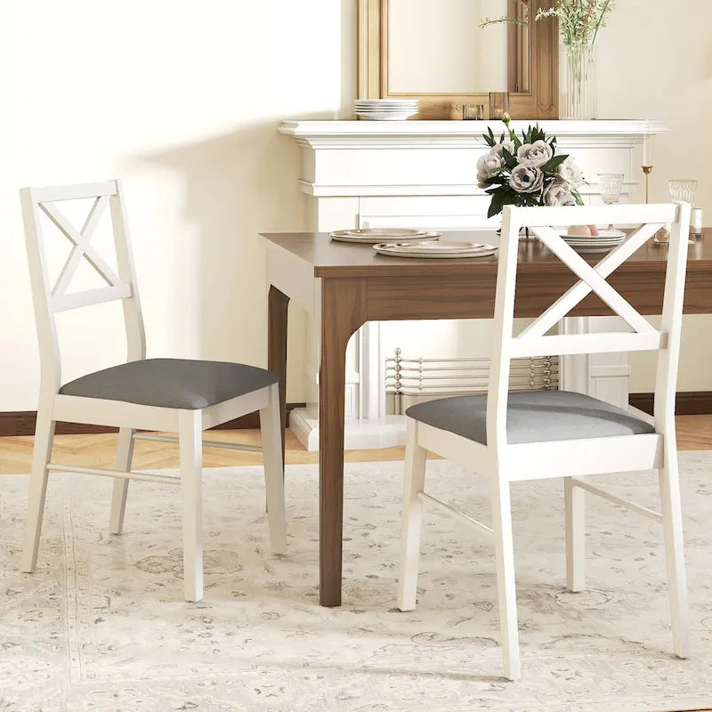 Lot de 4 chaises de salle à manger, chaises de cuisine rembourrées avec pieds en caoutchouc