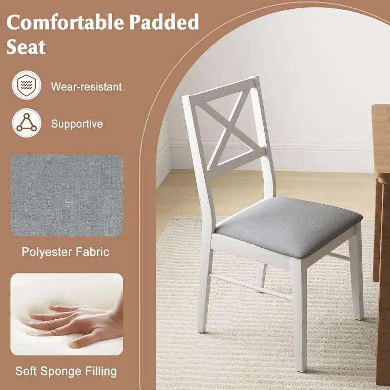 Lot de 4 chaises de salle à manger, chaises de cuisine rembourrées avec pieds en caoutchouc