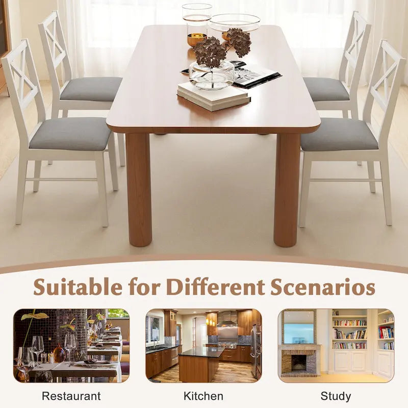 Lot de 4 chaises de salle à manger, chaises de cuisine rembourrées avec pieds en caoutchouc