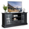 Meuble TV de style rustique pour téléviseurs jusqu'à 70 po, meuble média avec verre