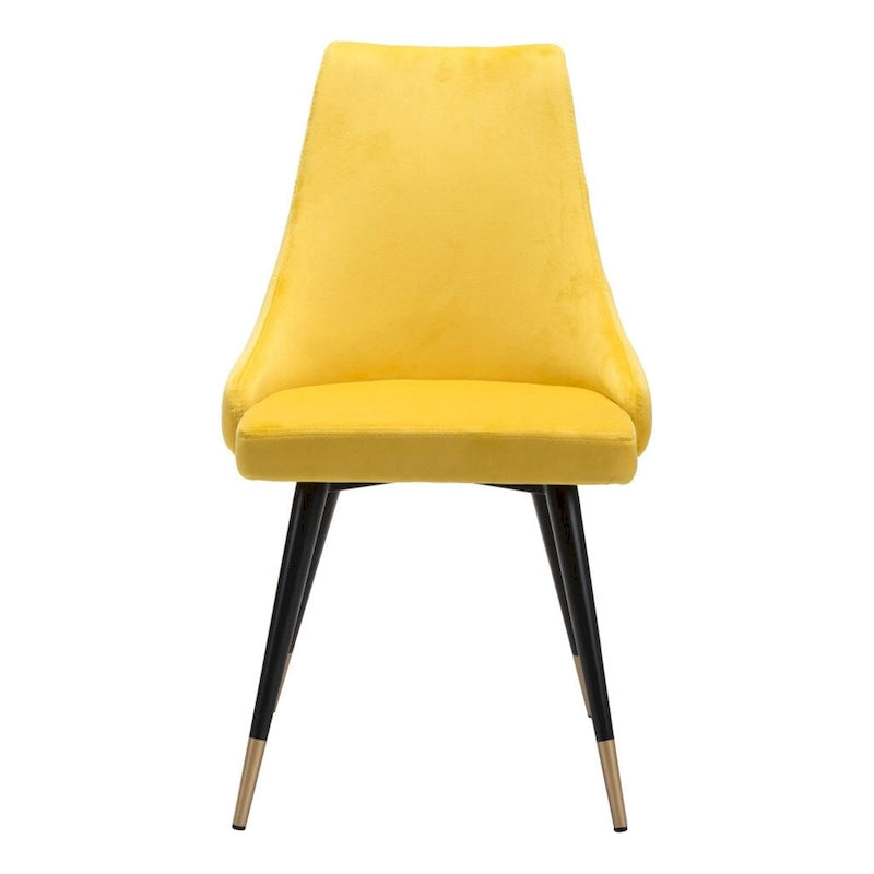Lot de 2 chaises de salle à manger Windsor capitonnées en velours avec pieds noirs - 52 x 62,5 x 88,5