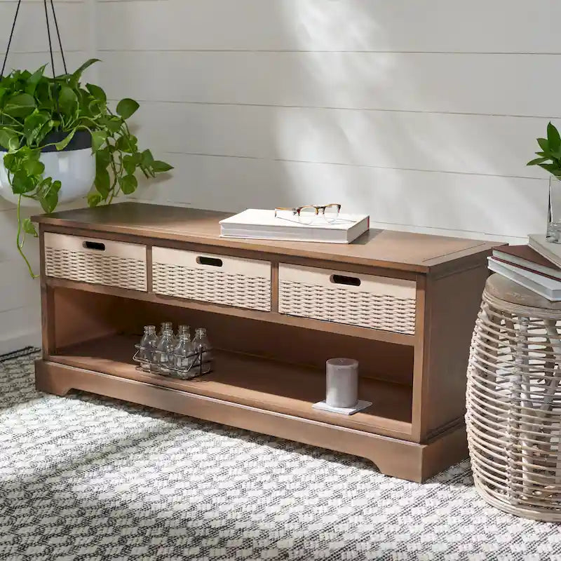 Banc de rangement 3 tiroirs et étagère inférieure - 47,3 L x 15 P x 19 H - 47Lx15Px19H
