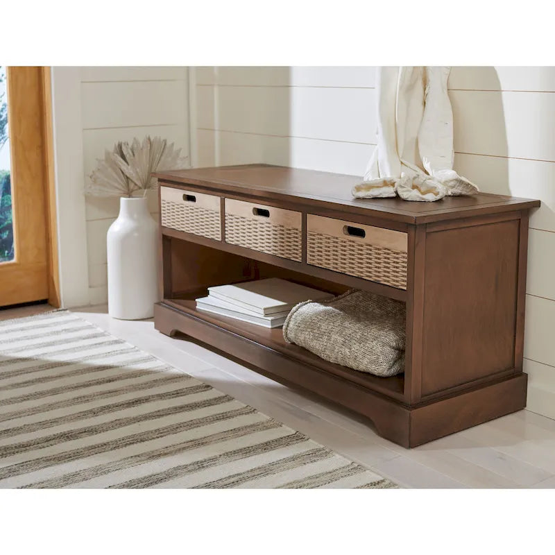 Banc de rangement 3 tiroirs et étagère inférieure - 47,3 L x 15 P x 19 H - 47Lx15Px19H