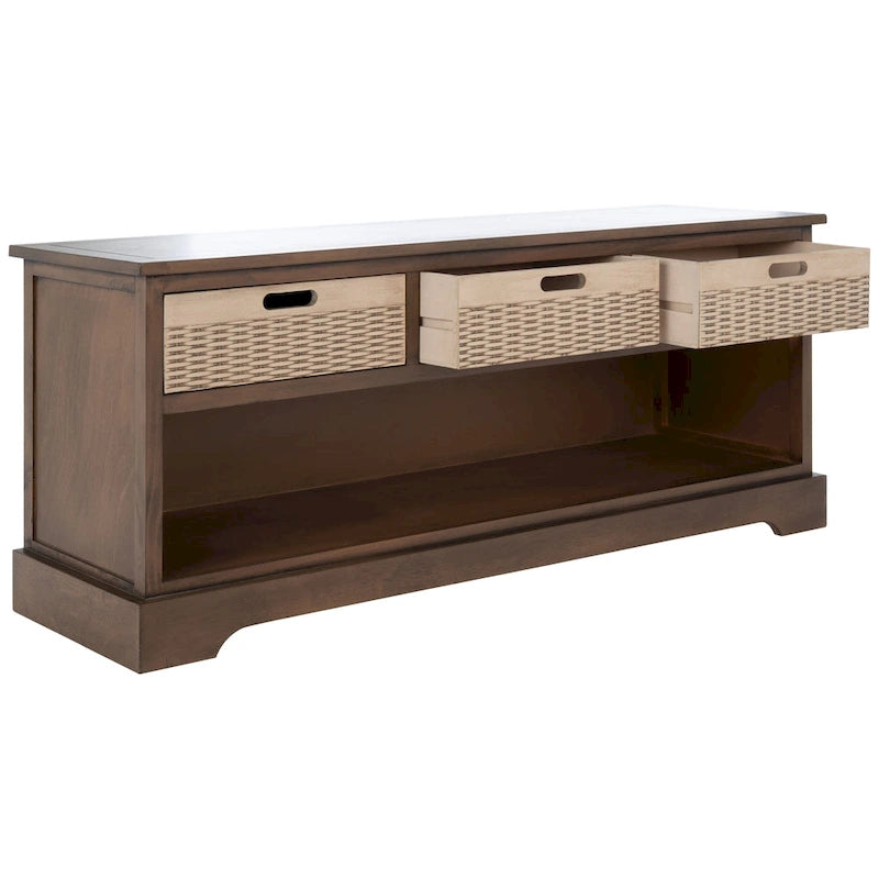 Banc de rangement 3 tiroirs et étagère inférieure - 47,3 L x 15 P x 19 H - 47Lx15Px19H