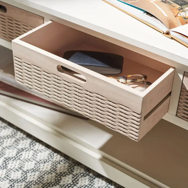 Banc de rangement 3 tiroirs et étagère inférieure - 47,3 L x 15 P x 19 H - 47Lx15Px19H