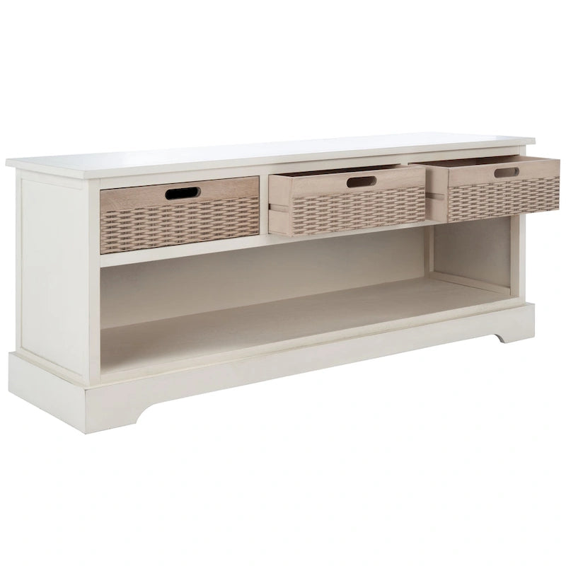 Banc de rangement 3 tiroirs et étagère inférieure - 47,3 L x 15 P x 19 H - 47Lx15Px19H