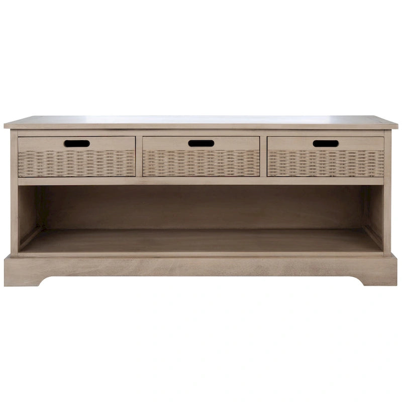 Banc de rangement 3 tiroirs et étagère inférieure - 47,3 L x 15 P x 19 H - 47Lx15Px19H