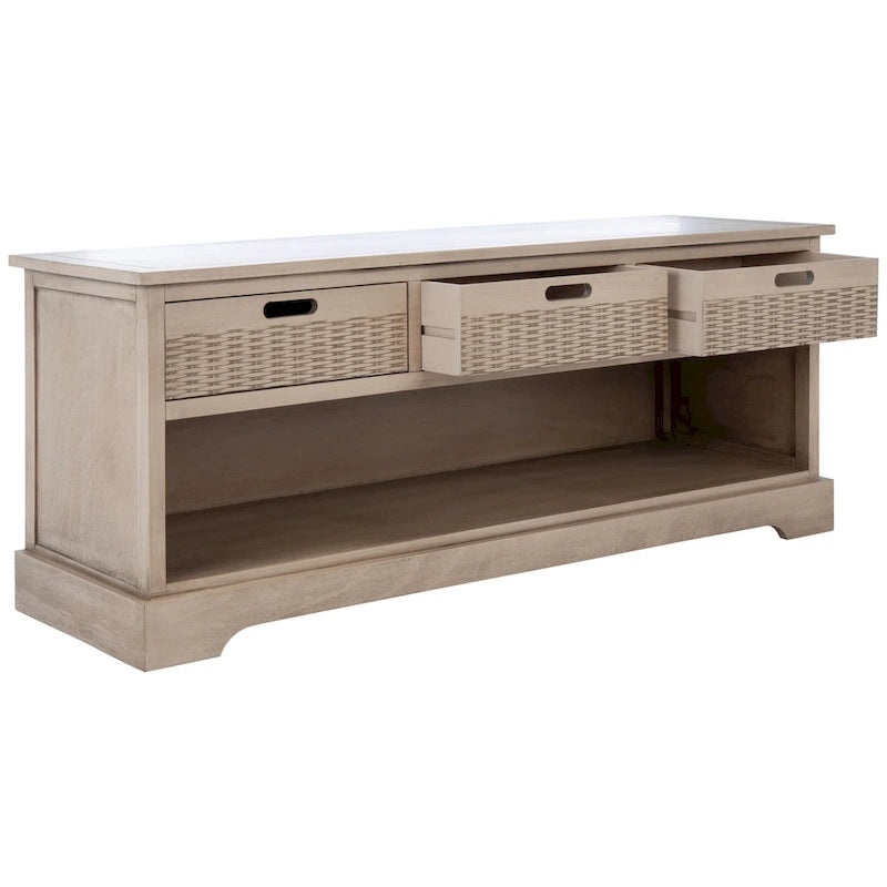 Banc de rangement 3 tiroirs et étagère inférieure - 47,3 L x 15 P x 19 H - 47Lx15Px19H