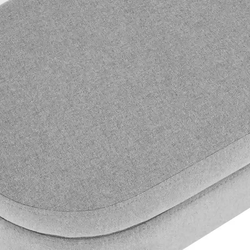 Banc de rangement ottoman ovale, pieds en bois d'hévéa