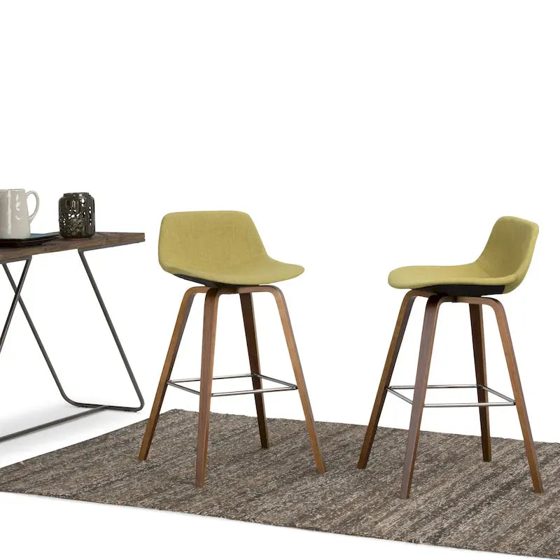 Tabouret de comptoir en bois courbé de style moderne du milieu du siècle (Lot de 2) - 20,7 x 21,1 x 36,6