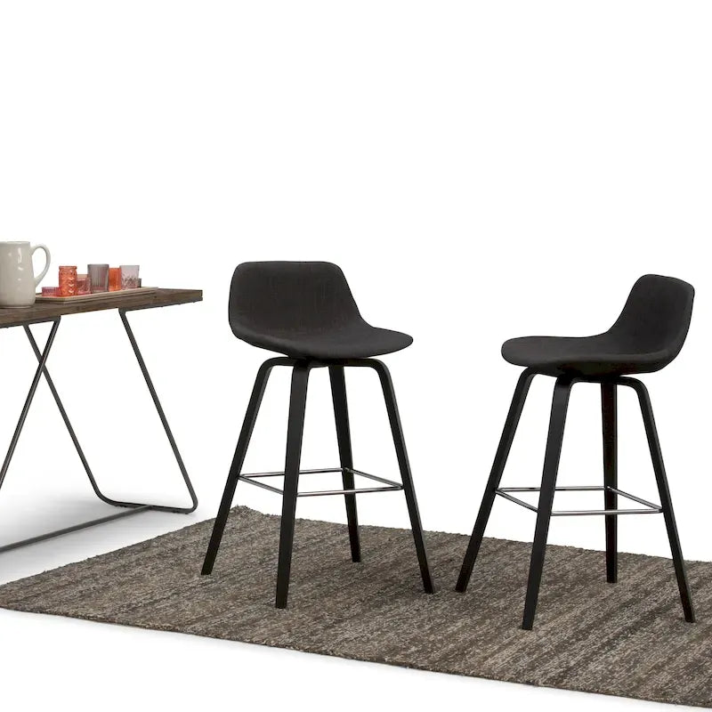 Tabouret de comptoir en bois courbé de style moderne du milieu du siècle (Lot de 2) - 20,7 x 21,1 x 36,6