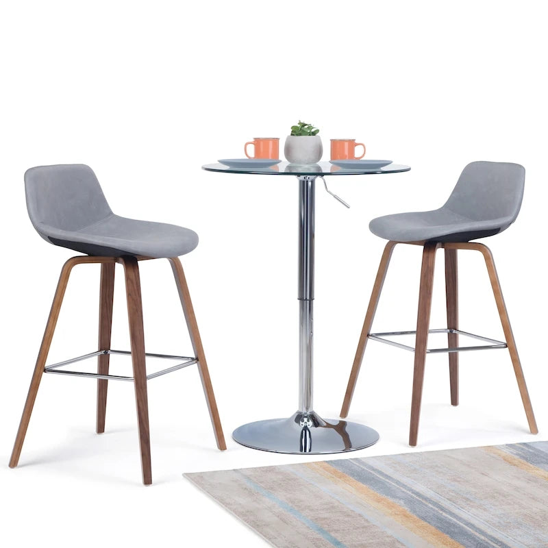 Tabouret de comptoir en bois courbé de style moderne du milieu du siècle (Lot de 2) - 20,7 x 21,1 x 36,6