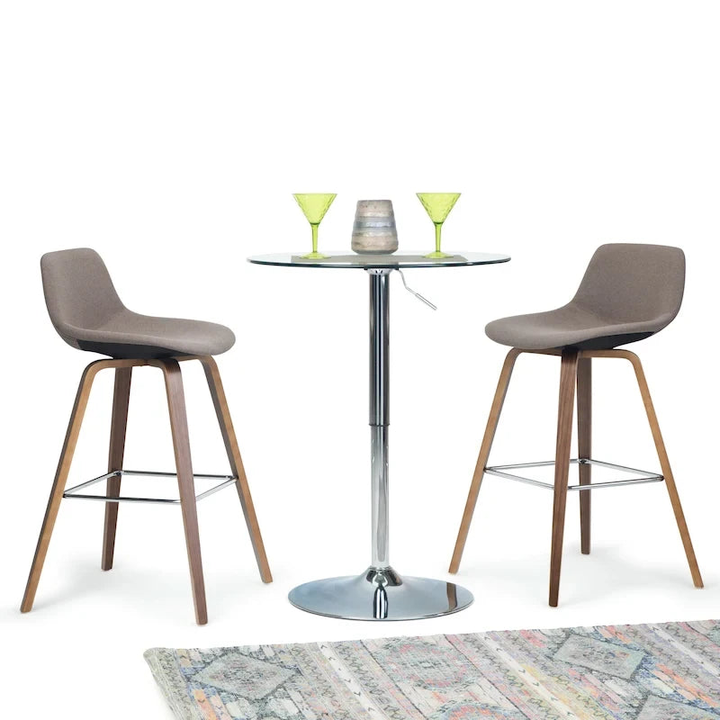 Tabouret de comptoir en bois courbé de style moderne du milieu du siècle (Lot de 2) - 20,7 x 21,1 x 36,6
