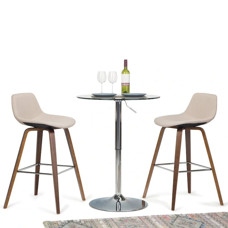 Tabouret de comptoir en bois courbé de style moderne du milieu du siècle (Lot de 2) - 20,7 x 21,1 x 36,6