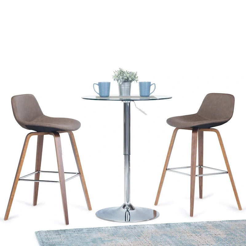 Tabouret de comptoir en bois courbé de style moderne du milieu du siècle (Lot de 2) - 20,7 x 21,1 x 36,6