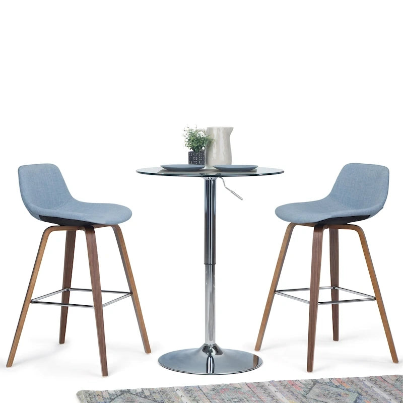 Tabouret de comptoir en bois courbé de style moderne du milieu du siècle (Lot de 2) - 20,7 x 21,1 x 36,6