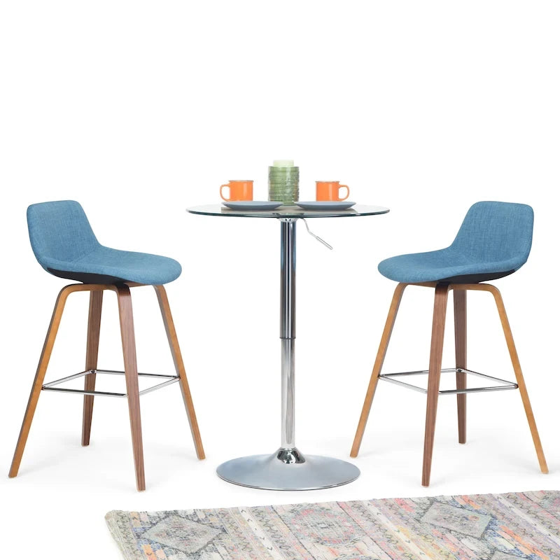 Tabouret de comptoir en bois courbé de style moderne du milieu du siècle (Lot de 2) - 20,7 x 21,1 x 36,6