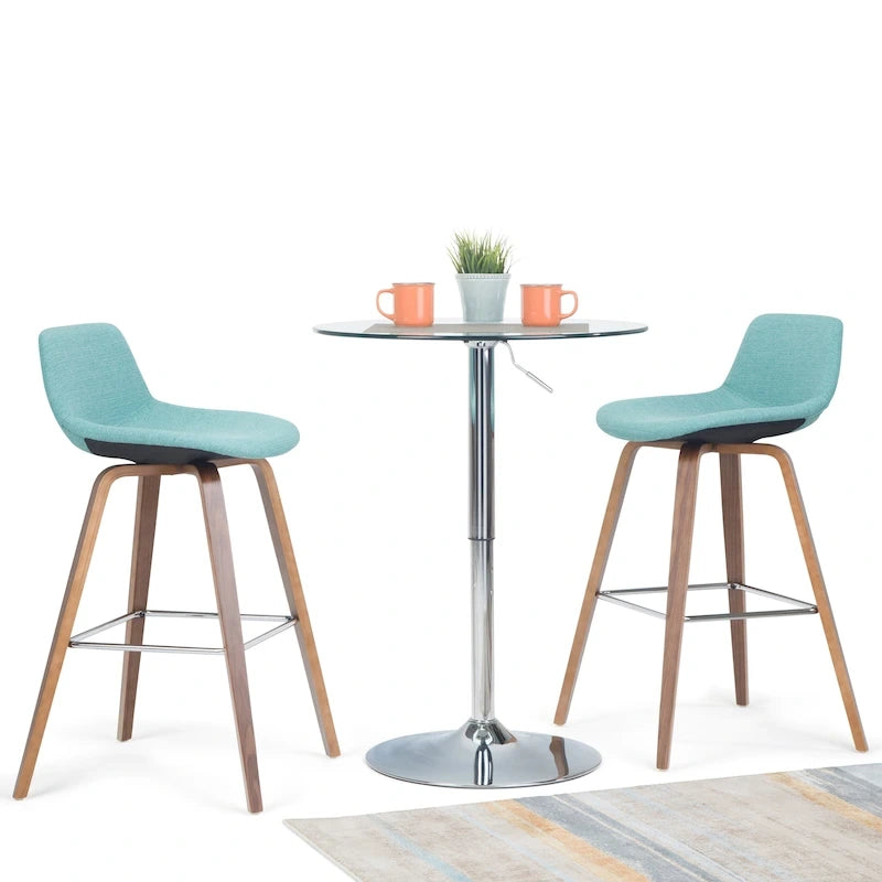 Tabouret de comptoir en bois courbé de style moderne du milieu du siècle (Lot de 2) - 20,7 x 21,1 x 36,6