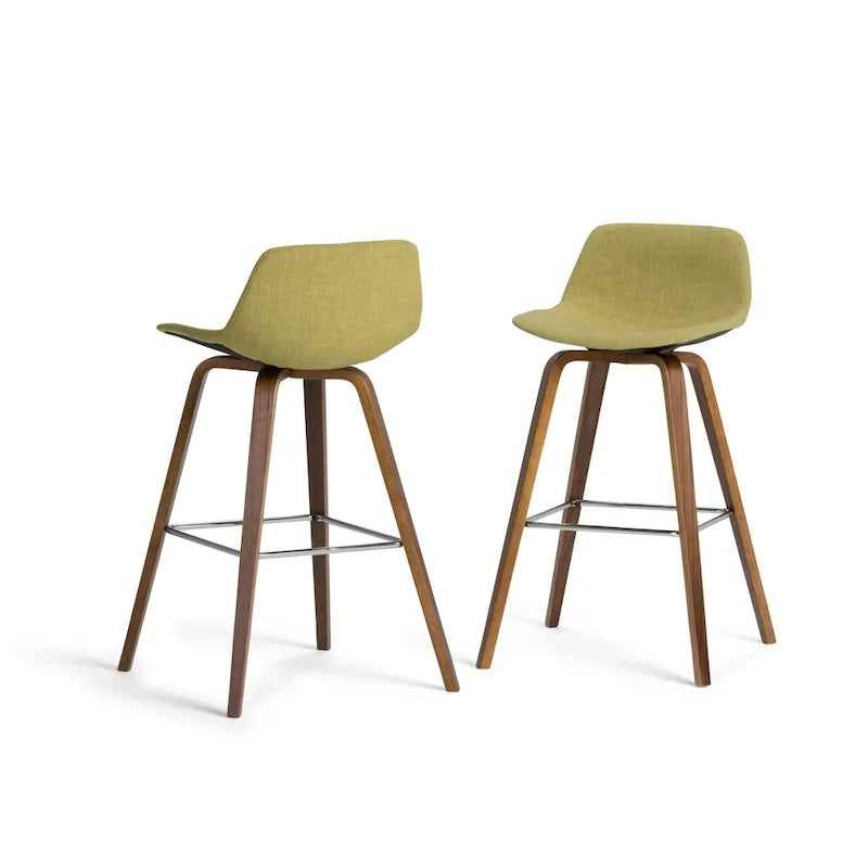 Tabouret de comptoir en bois courbé de style moderne du milieu du siècle (Lot de 2) - 20,7 x 21,1 x 36,6
