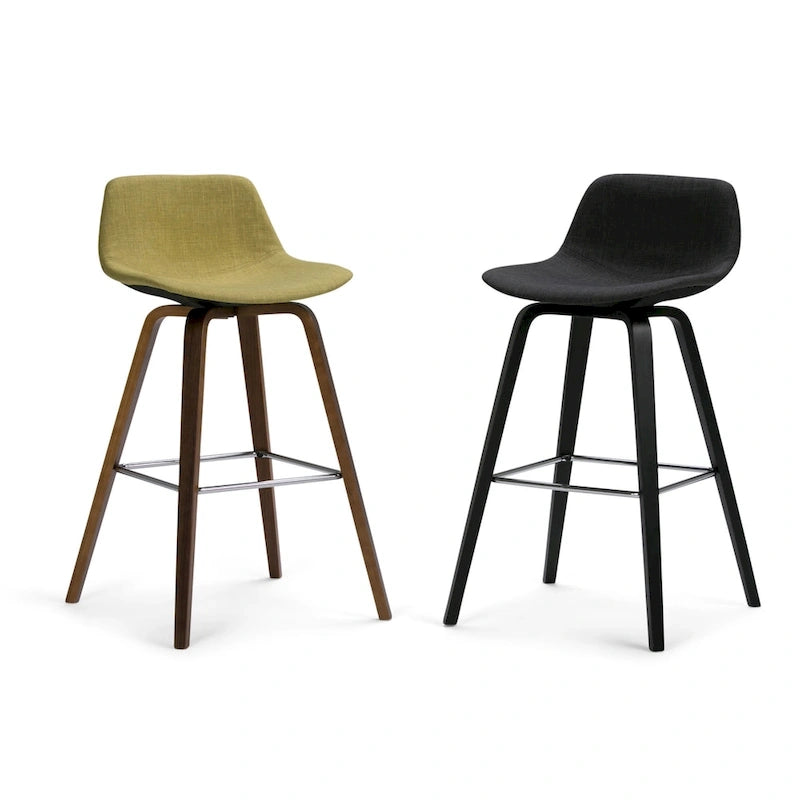 Tabouret de comptoir en bois courbé de style moderne du milieu du siècle (Lot de 2) - 20,7 x 21,1 x 36,6