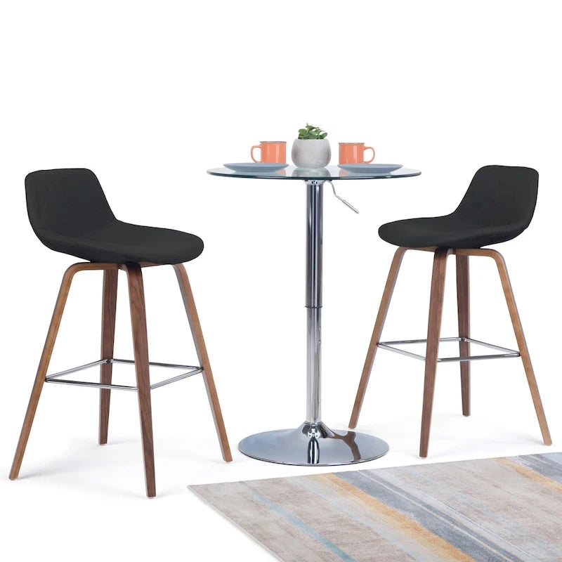 Tabouret de comptoir en bois courbé de style moderne du milieu du siècle (Lot de 2) - 20,7 x 21,1 x 36,6