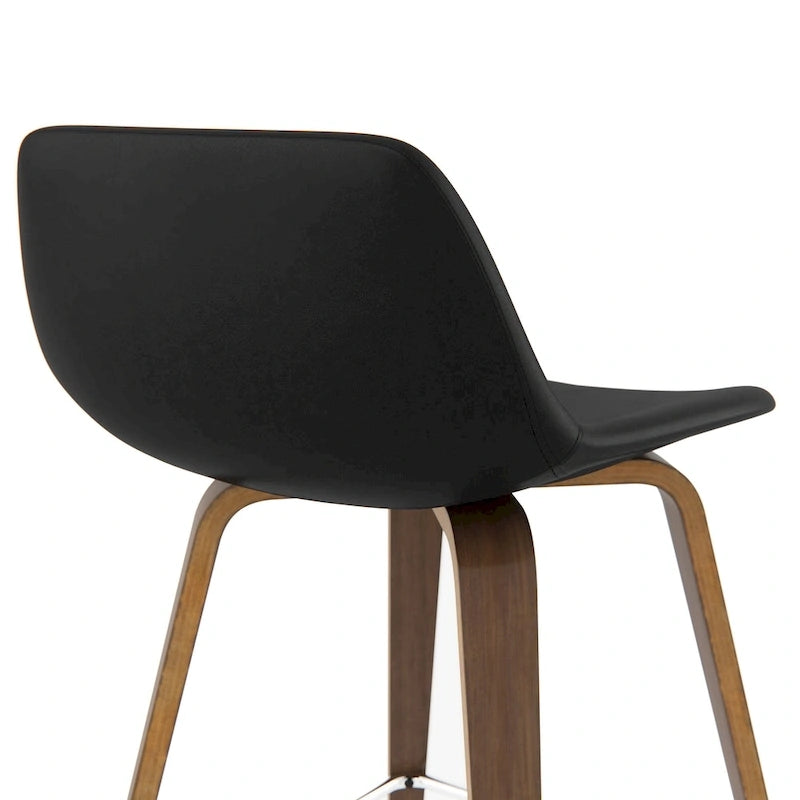 Tabouret de comptoir en bois courbé de style moderne du milieu du siècle (Lot de 2) - 20,7 x 21,1 x 36,6