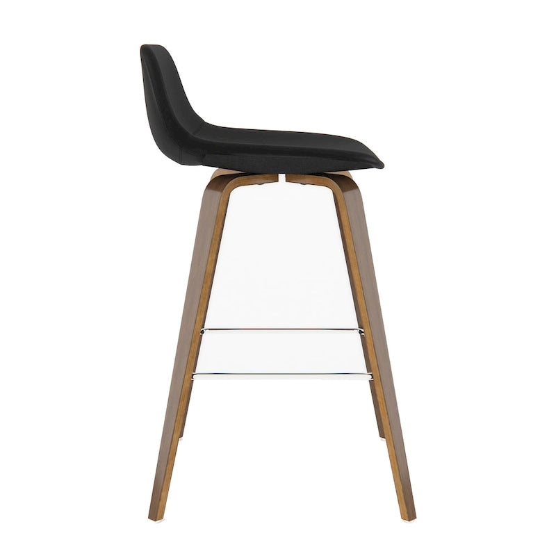 Tabouret de comptoir en bois courbé de style moderne du milieu du siècle (Lot de 2) - 20,7 x 21,1 x 36,6