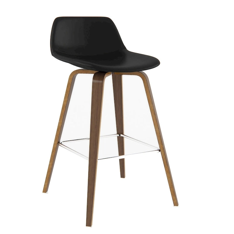 Tabouret de comptoir en bois courbé de style moderne du milieu du siècle (Lot de 2) - 20,7 x 21,1 x 36,6