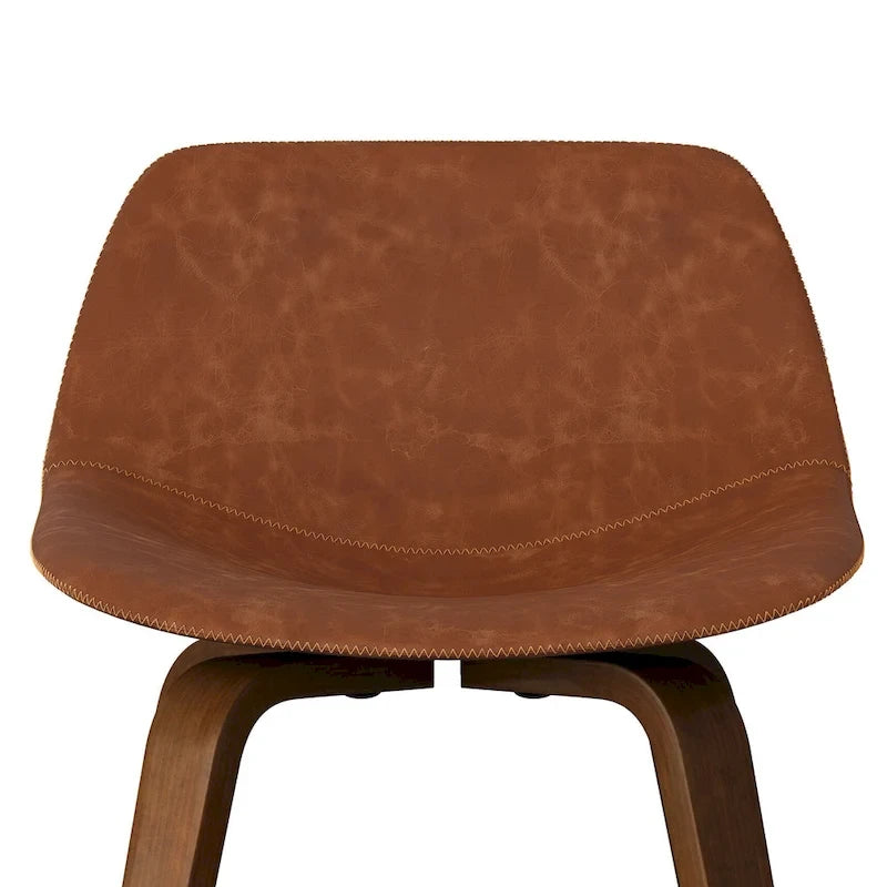 Tabouret de comptoir en bois courbé de style moderne du milieu du siècle (Lot de 2) - 20,7 x 21,1 x 36,6
