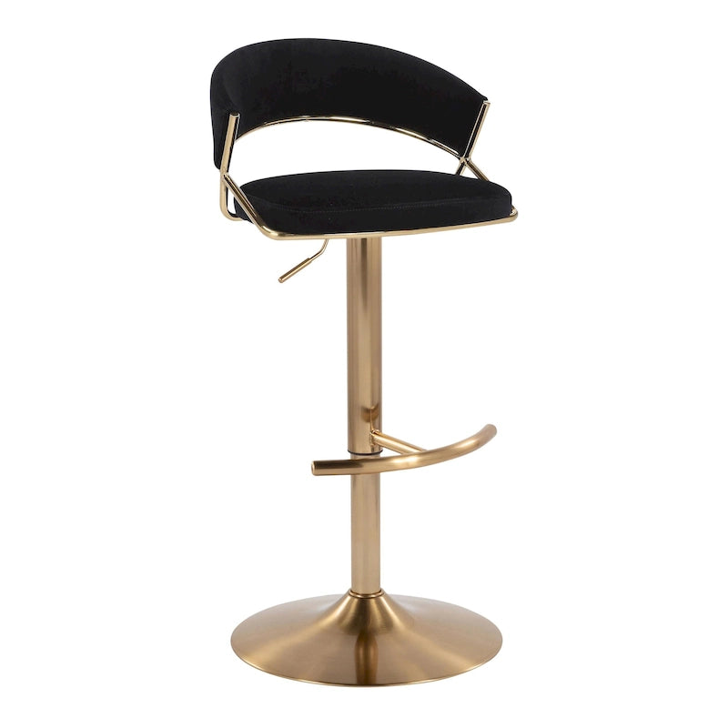 Tabouret de bar réglable avec repose-pieds en T arrondi (lot de 2)