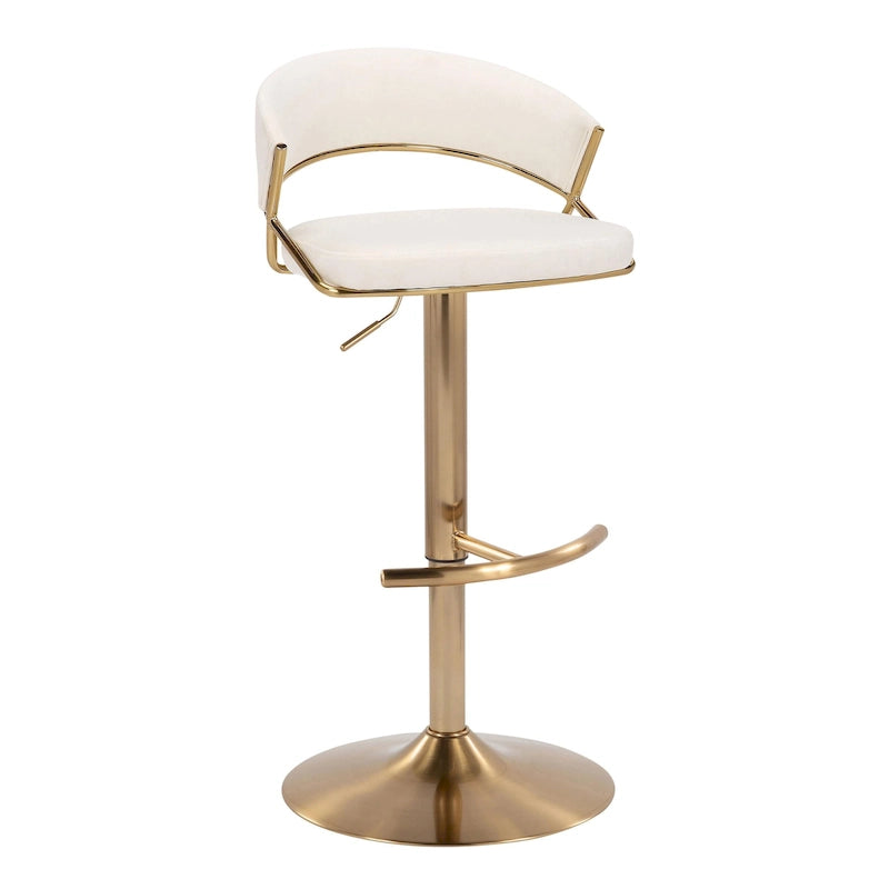 Tabouret de bar réglable avec repose-pieds en T arrondi (lot de 2)