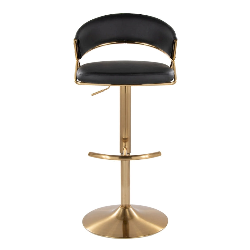 Tabouret de bar réglable avec repose-pieds en T arrondi (lot de 2)