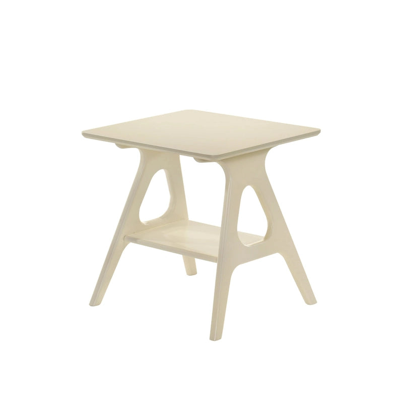 Table d'appoint en bois avec étagère, style moderne du milieu du siècle