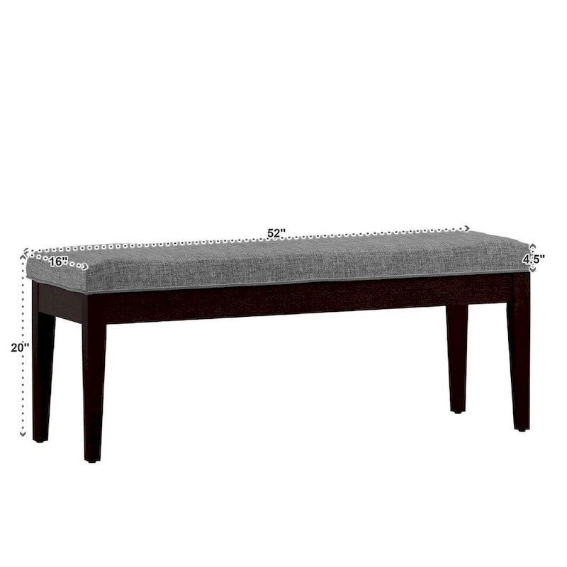 Banc rembourré fini espresso