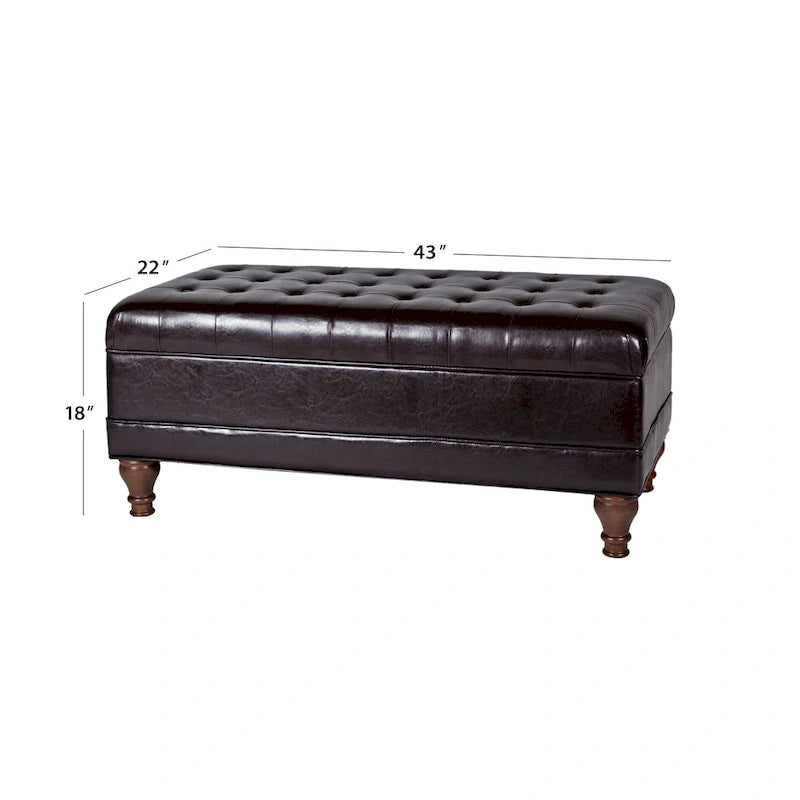 Banc de rangement capitonné Espresso