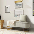 Banc de rangement capitonné moderne avec repose-pieds à couvercle relevable