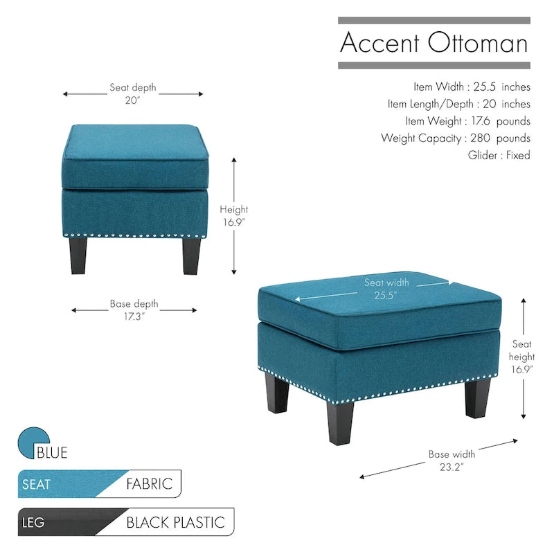 Repose-pieds ottoman d'appoint en tissu