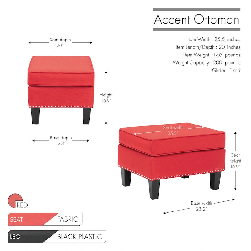 Repose-pieds ottoman d'appoint en tissu