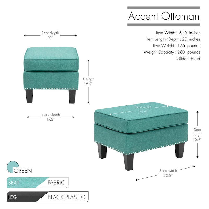 Repose-pieds ottoman d'appoint en tissu