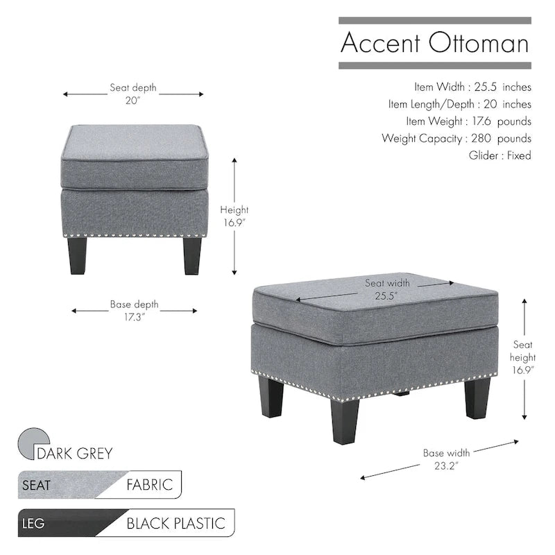 Repose-pieds ottoman d'appoint en tissu