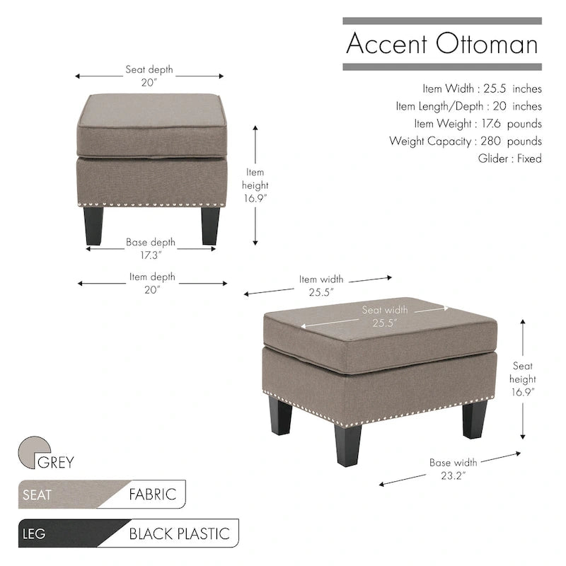 Repose-pieds ottoman d'appoint en tissu