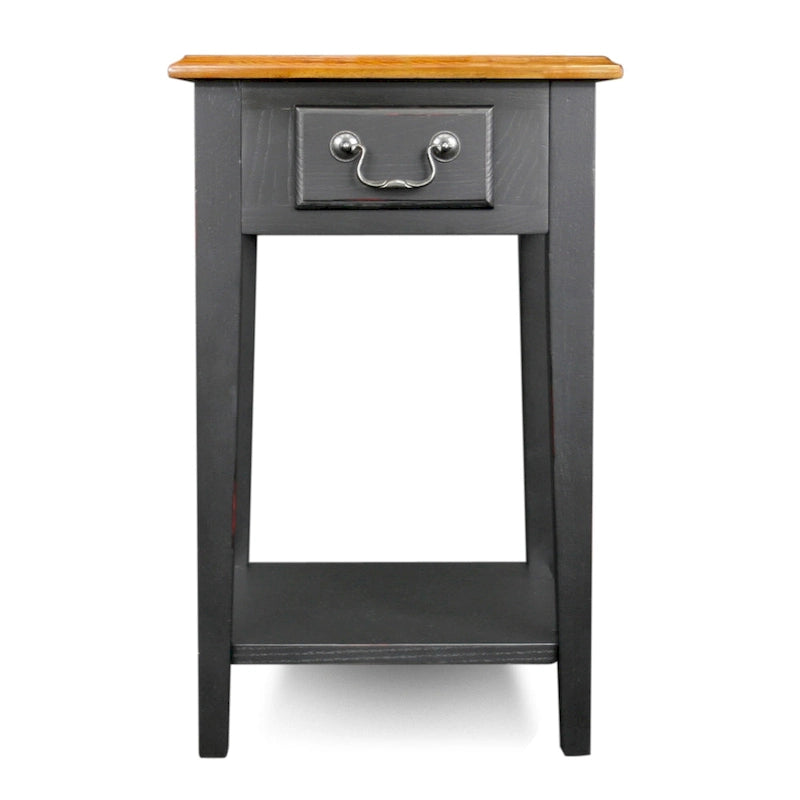 Table d'appoint carrée à un tiroir avec étagère
